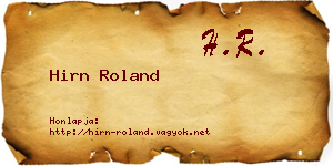 Hirn Roland névjegykártya